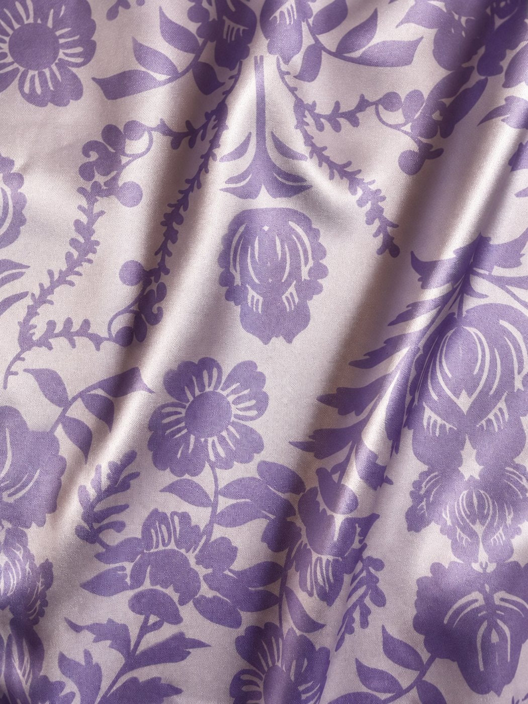 Sacred Twilight print: pale lilac with a violet floral damask